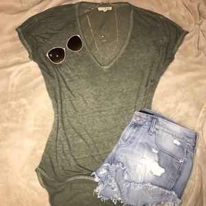Deep V/scoop neck top